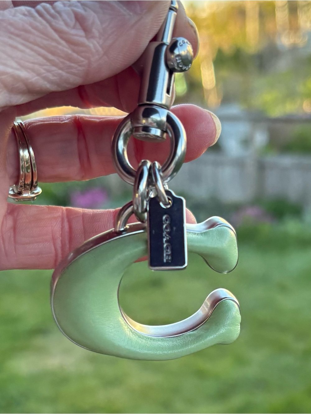 Coach Signature C Bag Charm Key Fob Keychain - Picture 8 of 8